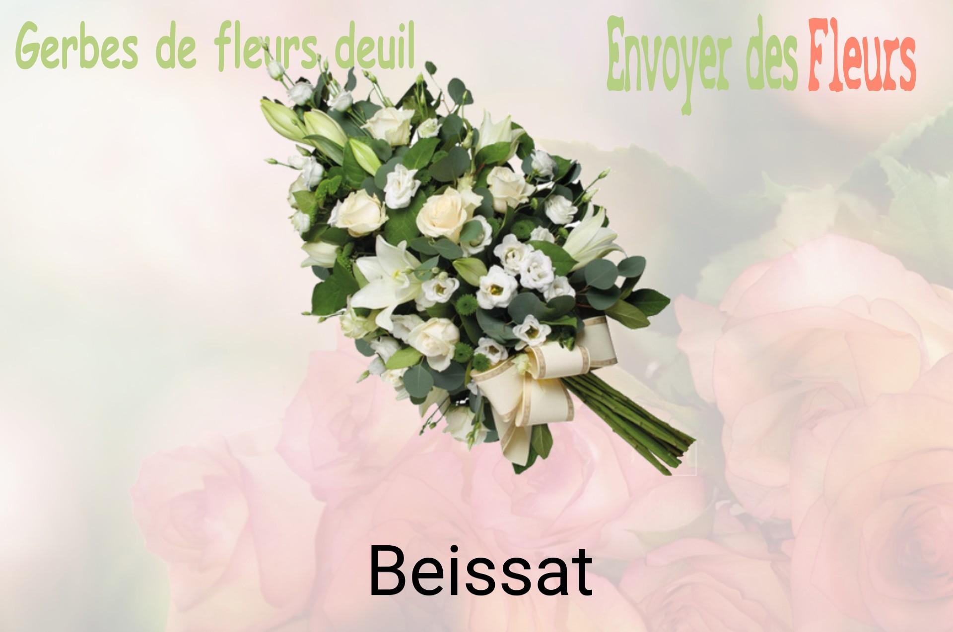 Gerbe de fleurs de deuil livrée à Beissat
